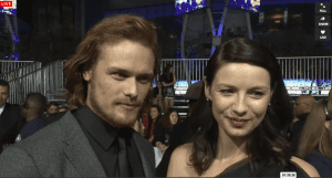 Sam Heughan and Caitriona Balfe, 2015 PCA red carpet