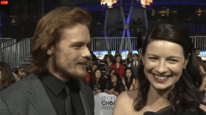 Sam Heughan and Caitriona Balfe, 2015 PCA red carpet