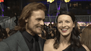 Sam Heughan and Caitriona Balfe, 2015 PCA red carpet