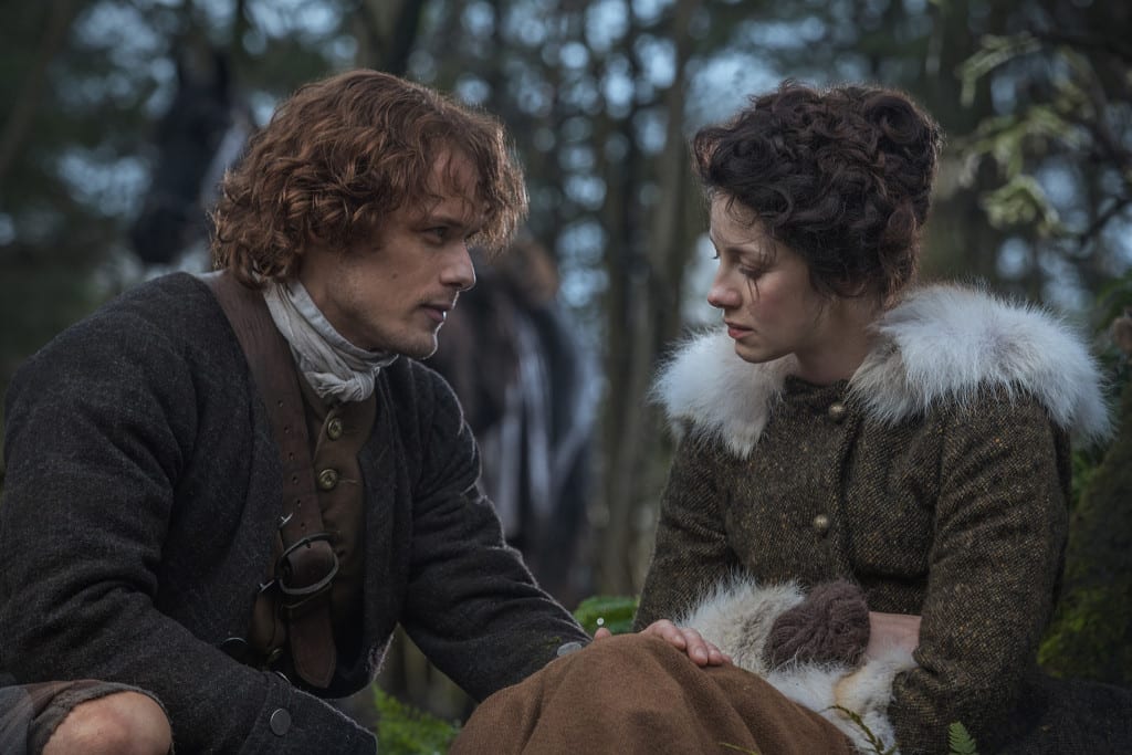 Sam Heughan and Cantriona Balfe (Jamie Fraser and Claire Randall Fraser)