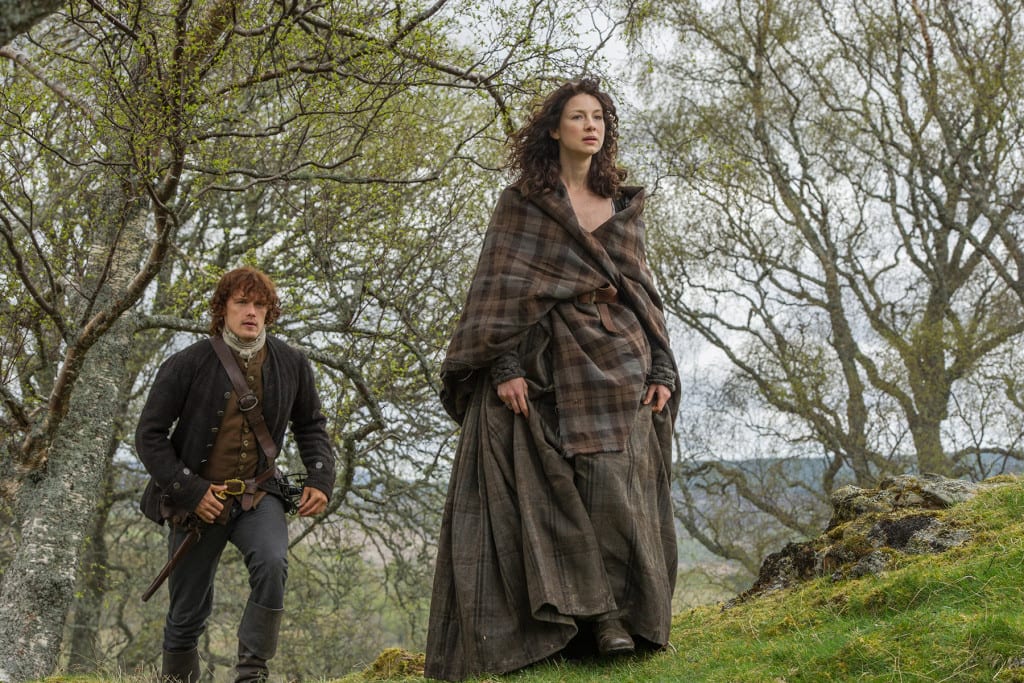 Sam Heughan and Caitriona Balfe (Jamie Fraser and Claire Randall Fraser)