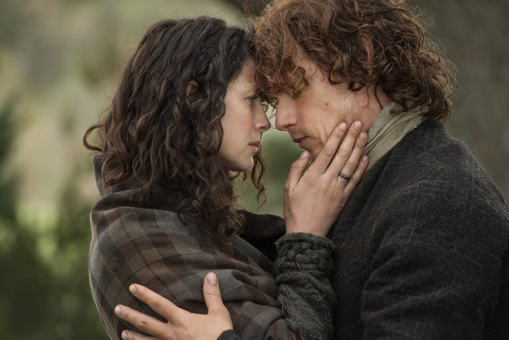 Caitriona Balfe and Sam Heughan (Claire Randall Fraser and Jamie Fraser)